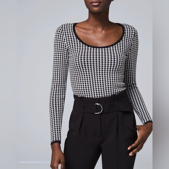 White House Black Market Tops - NWT White HouseBlack Market Houndstooth Top/Sweater